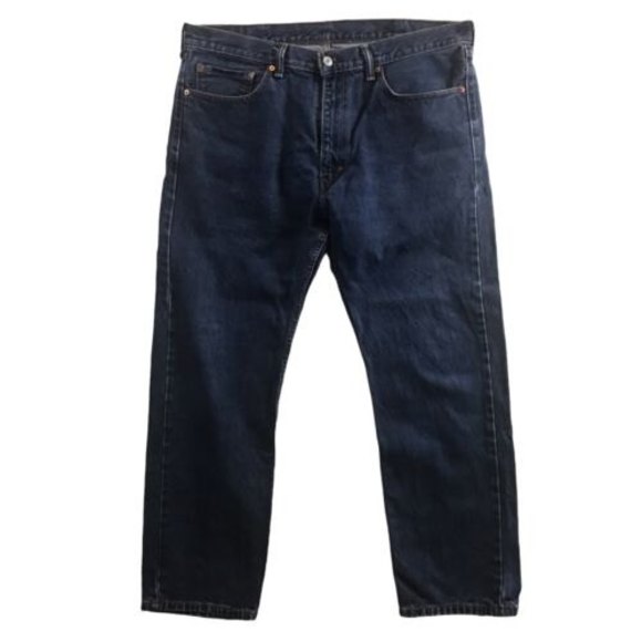 Levis 505 Regular Fit Jeans Mens 38x30 Blue Wash Low Stretch Denim - Picture 2 of 12